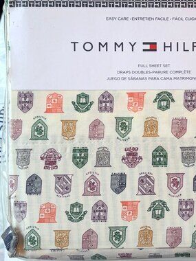 NEW Tommy Hilfiger FULL Size BRITISH ROYAL ARMS Sheet Set ROYAL COAT OF ARMS